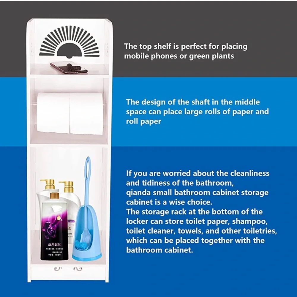 Narrow Bathroom Storage Corner Cabinet, Toilet Shelves